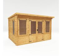Mercia 4 x 3 m Pent Log Cabin - 19 mm - L332.1 x W402.8 x H249 cm - Brown in Light Tan Mercia Light Tan