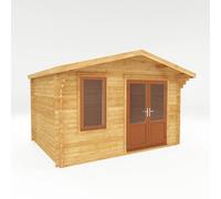 Mercia 4m x 3m Retreat Log Cabin (44mm) - Oak UPVC Windows & Doors