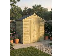 Mercia 4 X 6 Ft Overlap Apex Windowless Shed With Double Doors One Colour
