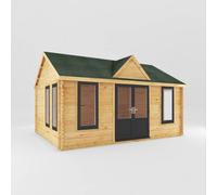 5.3mx4m Mercia Clock Tower Log Cabin - 44mm Logs - 44mm Logs - UPVC Windows and Door - Anthracite