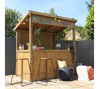 6 x 4 Outdoor Wooden Garden Bar Pressure Treated Tongue and Groove - Brown / Garden Bar