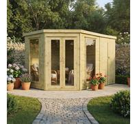 Mercia 7X11 Ft Pent Wooden Summer House With Double Door & 2 Windows
