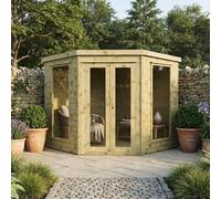 Mercia 7X7 Ft Pent Wooden Summer House With Double Door & 2 Windows