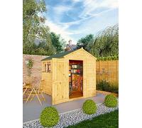Mercia Woodsman Shiplap 8X6 Ft Apex Timber Dip Treated Shed With Floor & 4 Windows