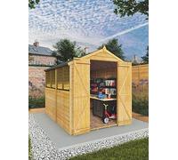 Mercia 8 X 6Ft Great Value Overlap Apex Shed With Windows And Double Doors One Colour