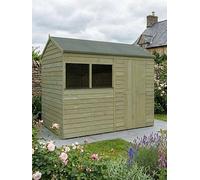 8x6 Garden Shed Wooden Reverse Apex Overlap Storage Shed with Windows