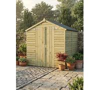 Mercia Overlap Apex Double Door Value Shed - 8' x 6', Brown