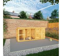 Mercia Berkshire Dog Kennel & Run - 10' x 4', Brown