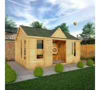 Mercia Clock Tower 13' 7" x 17' 6" Apex Log Cabin - Premium 44mm Cladding Loglap