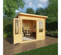 Mercia Contemporary 10' 11" x 9' 10" Pent Log Cabin - Premium 19mm Cladding Loglap