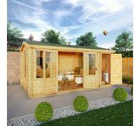 Mercia Contemporary 10' 3" x 16' 11" Reverse Apex Log Cabin - Premium 19mm Cladding Loglap