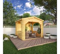 Mercia Contemporary 9' 11" x 10' 3" Apex Log Cabin Gazebo - Premium 28mm Cladding Loglap