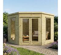 Mercia Corner 8X8 Ft Flat Wooden Summer House With Double Door & 2 Windows