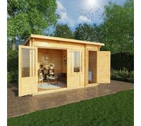Mercia Elite 10' 11" x 13' 6" Pent Log Cabin - Premium 28mm Cladding Loglap