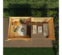 Mercia Elite 10' 11" x 19' 4" Pent Log Cabin Slatted - Premium 28mm Cladding Loglap