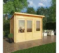 Mercia Elite 10' 11" x 9' 11" Pent Log Cabin - Premium 28mm Cladding Loglap