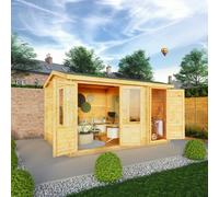 Mercia Elite 10' 3" x 13' 7" Pent Log Cabin - Premium 44mm Cladding Loglap