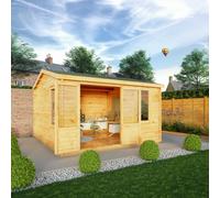 Mercia Elite 13' 7" x 13' 2" Apex Log Cabin - Premium 28mm Cladding Loglap