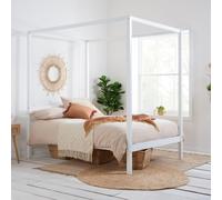 Mercia Four Poster Bed - White Wood - Sizes Available