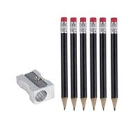 Mercia Golf 6 x Golf Pencils with Eraser and Sharpener