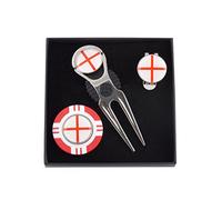 Mercia Golf Patriotic Flag Marker Gift Set With Poker Chip, Divot Tool, Hat Clip and Ball Markers. (England)