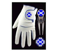 Mercia Golf Patriotic Golf Glove Gift Set with Divot Tool, Poker Chip and Ball Markers (Scotland, Medium Large)