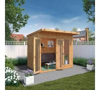Mercia Maine 8X6 Ft Pent Wooden Summer House With Double Door & 1 Window