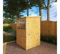 Mercia 4 x 4ft Shiplap Pent Shed - Brown - Wilko