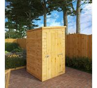 Mercia Modular Shiplap 4X4 Ft Pent Honey Brown Wooden Dip Treated Shed With Floor (Windowless)