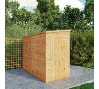 Mercia Modular Shiplap 8X4 Ft Pent Honey Brown Wooden Dip Treated Shed With Floor (Windowless)