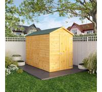 Mercia Modular Shiplap 9X5 Ft Apex Honey Brown Wooden Dip Treated Shed With Floor (Windowless)