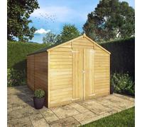 Mercia Overlap Apex Windowless Value Shed 10 x 8ft, Brown