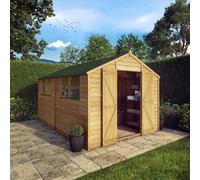 12x8 Wooden Garden Shed Overlap Apex Storage Double Door Windows 12ft8ft