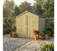 Mercia Garden Products 6 Ft. W x 8 Ft. D Overlap Apex Wooden Shed brown