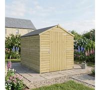 Mercia Overlap 8X6 Ft Apex Honey Brown Wooden Dip Treated Shed With Floor (Windowless)