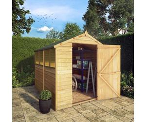 Mercia Overlap 8X6 Ft Apex Wooden Shed With Floor & 4 Windows