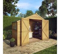 Mercia 5' x 10' Overlap Apex Shed, Brown