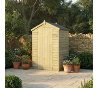3x4 Wooden Overlap Garden Shed Windowless Apex Outdoor Storage