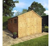 Mercia 15' x 10' Premium Shiplap Apex Workshop, Brown
