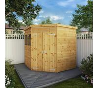 Mercia Shiplap 7X7 Ft Flat Wooden 2 Door Shed With Floor & 2 Windows