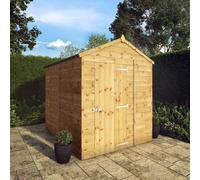 Mercia Shiplap 8X6 Ft Apex Honey Brown Wooden Dip Treated Shed With Floor (Windowless)