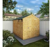 Mercia 8' x 6' Shiplap Apex Security Shed, Brown