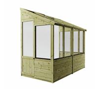 Mercia Shiplap Clear Window Lean To Greenhouse - 8 x 4ft