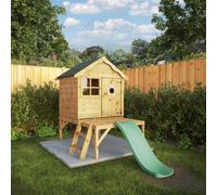 Mercia Snug Playhouse With Tower & Slide, Brown