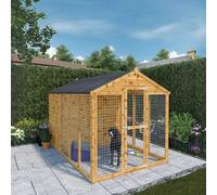 Mercia 10' x 6' Staffordshire Dog Kennel and Run, Brown