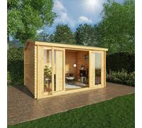 Mercia Studio 10' 3" x 13' 2" Apex Log Cabin - Premium 44mm Cladding Loglap