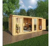 Mercia Studio 10' 3" x 16' 11" Apex Log Cabin - Premium 44mm Cladding Loglap