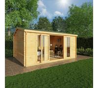 Mercia Studio 13' 7" x 16' 6" Apex Log Cabin - Premium 34mm Cladding Loglap