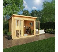 Mercia Studio 9' 11" x 9' 11" Pent Log Cabin - Premium 34mm Cladding Loglap