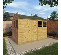 Mercia Tongue & Groove 10X6 Ft Reverse Apex Wooden Dip Treated Shed With Floor & 4 Windows